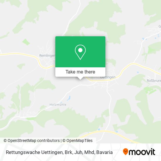 Rettungswache Uettingen, Brk, Juh, Mhd map
