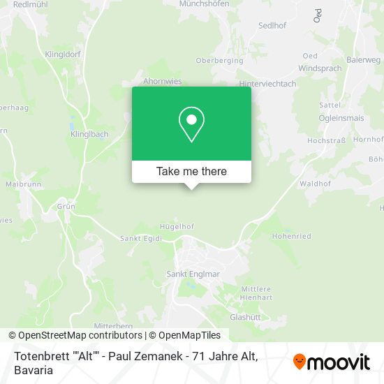 Totenbrett ""Alt"" - Paul Zemanek - 71 Jahre Alt map