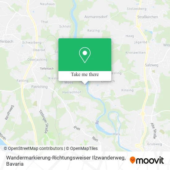 Карта Wandermarkierung-Richtungsweiser Ilzwanderweg