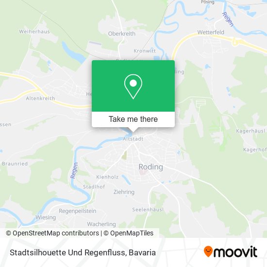 Stadtsilhouette Und Regenfluss map