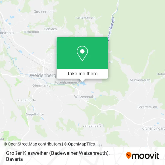 Карта Großer Kiesweiher (Badeweiher Waizenreuth)