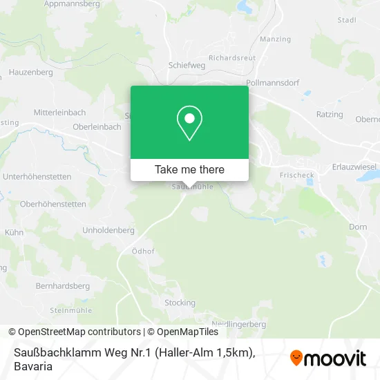 Карта Saußbachklamm Weg Nr.1 (Haller-Alm 1,5km)