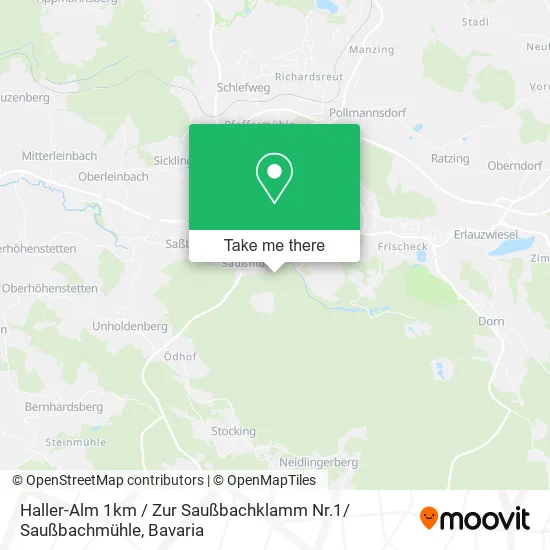 Карта Haller-Alm 1km / Zur Saußbachklamm Nr.1/ Saußbachmühle