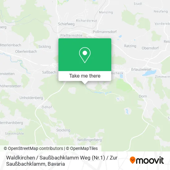 Карта Waldkirchen / Saußbachklamm Weg (Nr.1) / Zur Saußbachklamm
