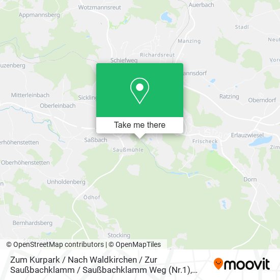 Карта Zum Kurpark / Nach Waldkirchen / Zur Saußbachklamm / Saußbachklamm Weg (Nr.1)
