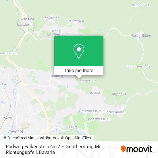 Radweg Falkenstein Nr. 7 + Gunthersteig Mit Richtungspfeil map