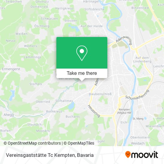 Vereinsgaststätte Tc Kempten map