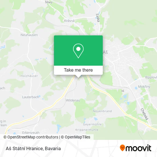 Карта Aš Státní Hranice