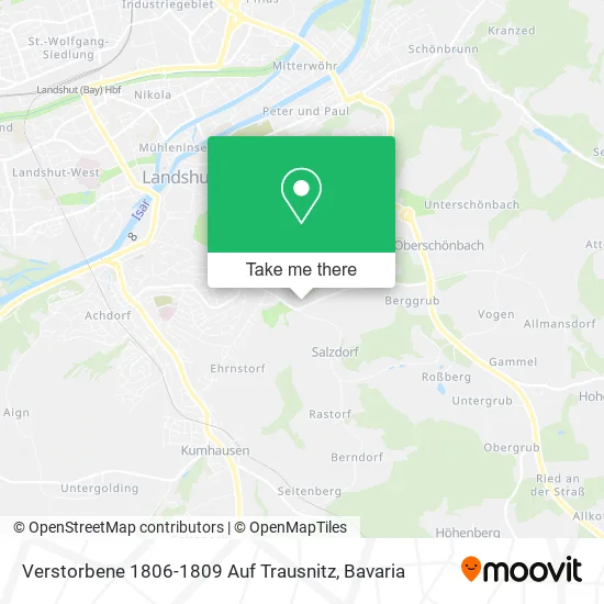 Карта Verstorbene 1806-1809 Auf Trausnitz