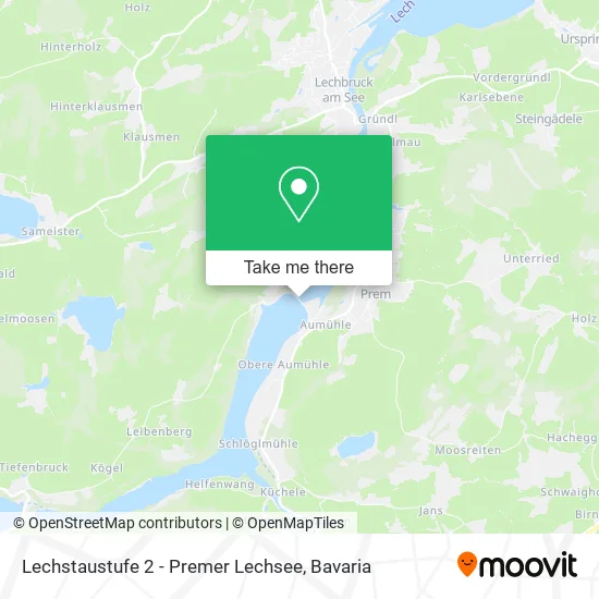 Карта Lechstaustufe 2 - Premer Lechsee