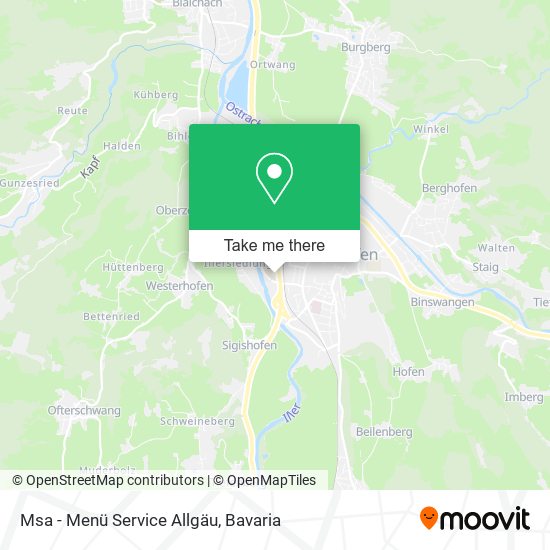 Карта Msa - Menü Service Allgäu