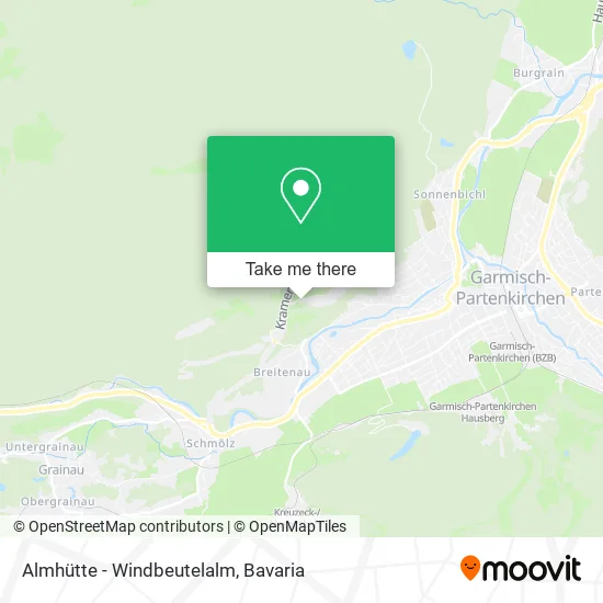 Карта Almhütte - Windbeutelalm