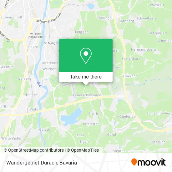 Карта Wandergebiet Durach