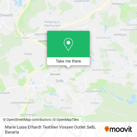 Карта Marie Luise Erhardt Textilien Vossen Outlet Selb