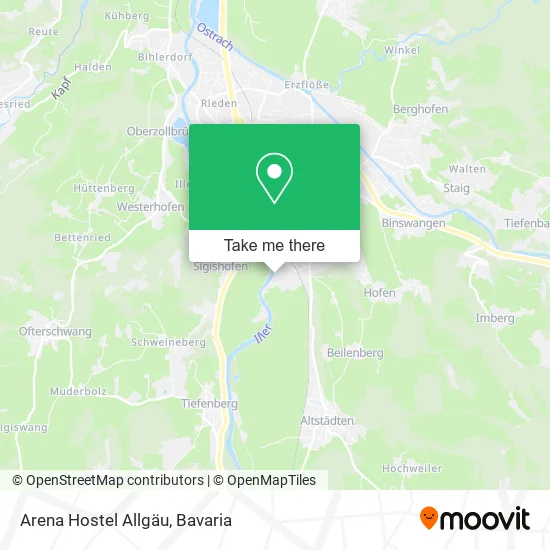 Карта Arena Hostel Allgäu
