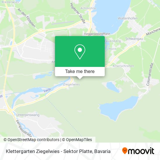 Klettergarten Ziegelwies - Sektor Platte map