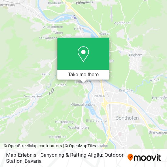 Map-Erlebnis - Canyoning & Rafting Allgäu: Outdoor Station map