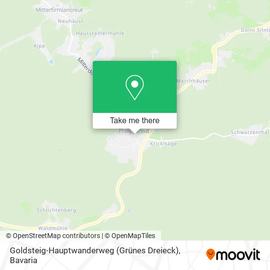 Goldsteig-Hauptwanderweg (Grünes Dreieck) map