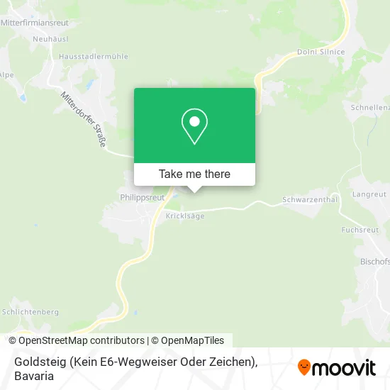 Карта Goldsteig (Kein E6-Wegweiser Oder Zeichen)
