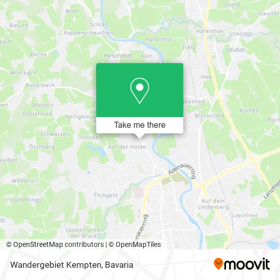 Карта Wandergebiet Kempten