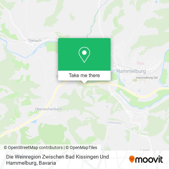 Die Weinregion Zwischen Bad Kissingen Und Hammelburg map