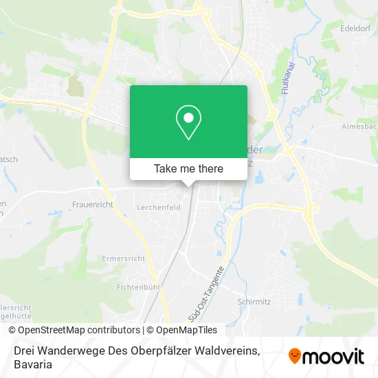 Карта Drei Wanderwege Des Oberpfälzer Waldvereins