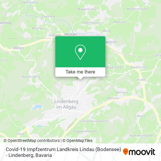 Covid-19 Impfzentrum Landkreis Lindau (Bodensee) - Lindenberg map