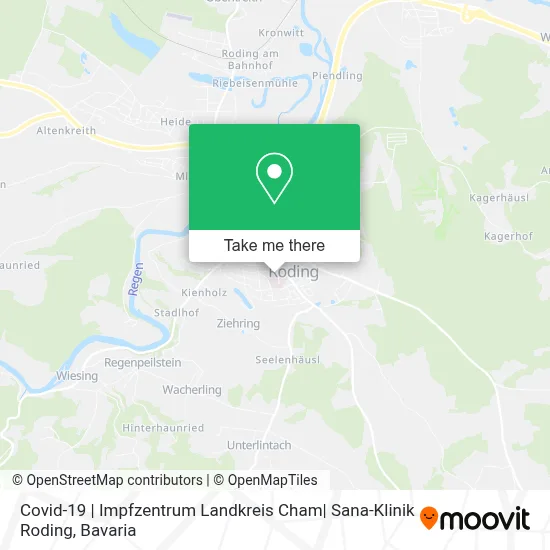 Covid-19 | Impfzentrum Landkreis Cham| Sana-Klinik Roding map