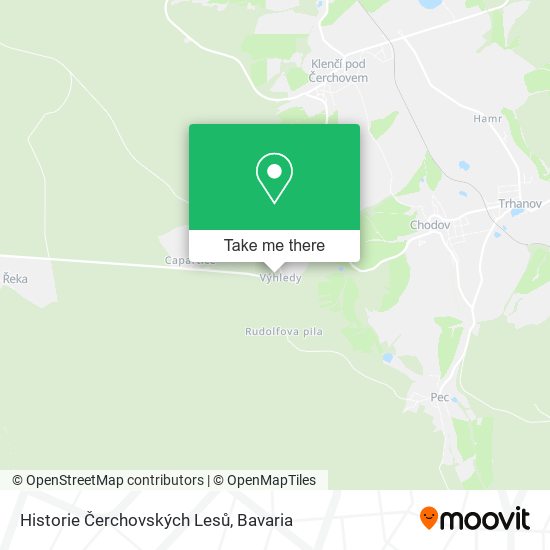 Historie Čerchovských Lesů map