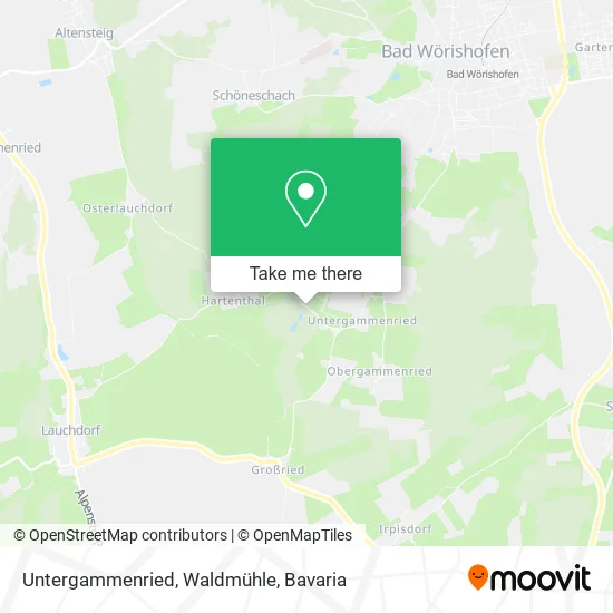 Карта Untergammenried, Waldmühle