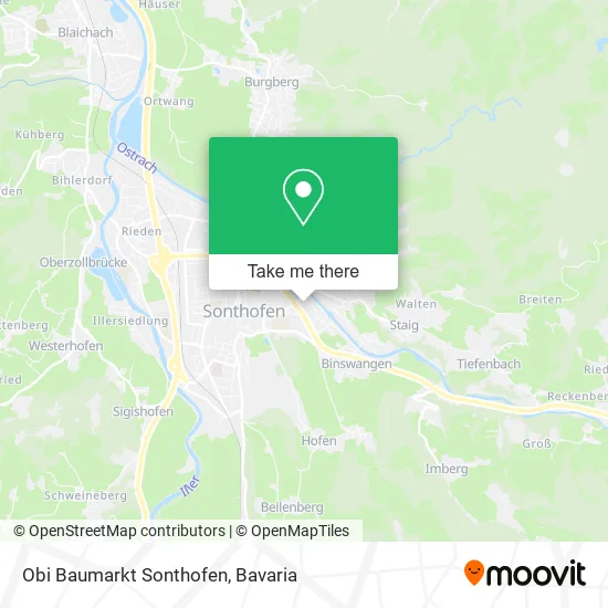 Карта Obi Baumarkt Sonthofen