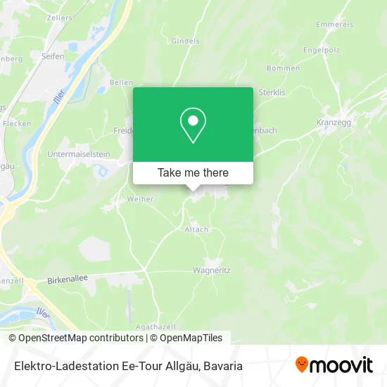 Карта Elektro-Ladestation Ee-Tour Allgäu