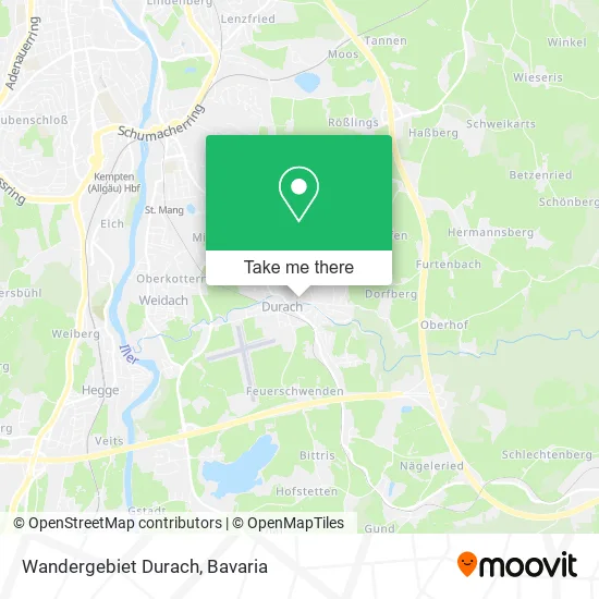 Карта Wandergebiet Durach