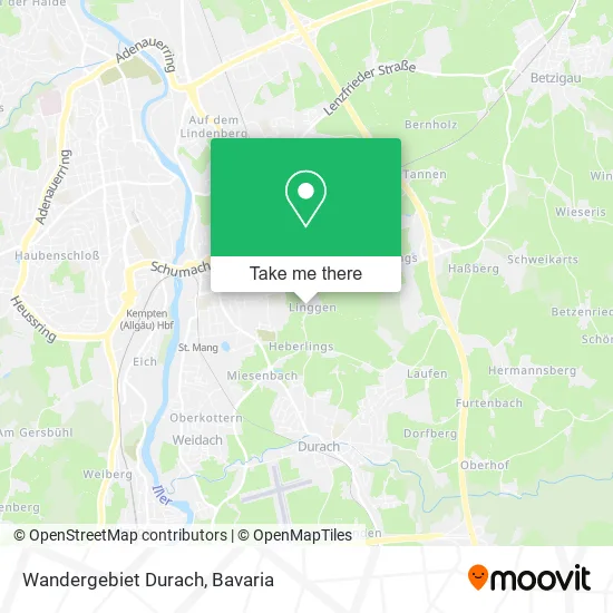 Карта Wandergebiet Durach