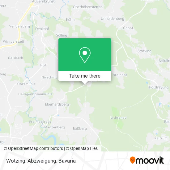 Карта Wotzing, Abzweigung