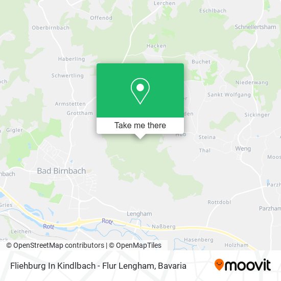 Fliehburg In Kindlbach - Flur Lengham map