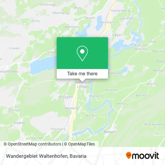 Карта Wandergebiet Waltenhofen