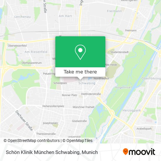 Карта Schön Klinik München Schwabing