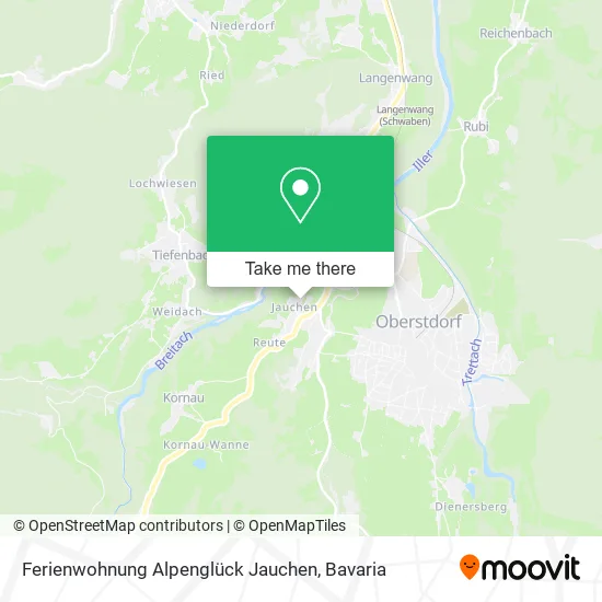 Карта Ferienwohnung Alpenglück Jauchen