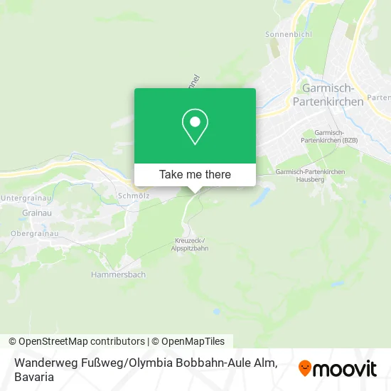Карта Wanderweg Fußweg / Olymbia Bobbahn-Aule Alm
