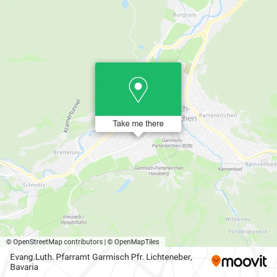 Карта Evang.Luth. Pfarramt Garmisch Pfr. Lichteneber