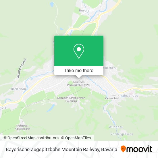 Bayerische Zugspitzbahn Mountain Railway map