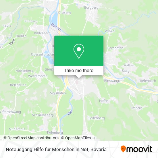 Notausgang Hilfe für Menschen in Not map