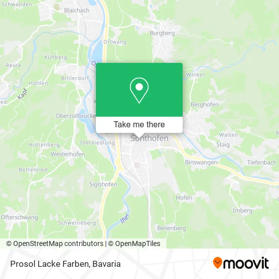 Карта Prosol Lacke Farben