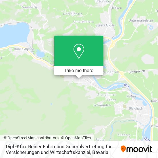 Dipl.-Kfm. Reiner Fuhrmann Generalvertretung für Versicherungen und Wirtschaftskanzlei map