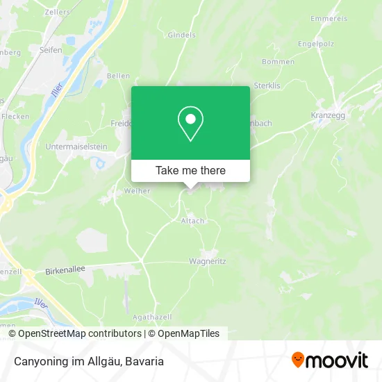 Карта Canyoning im Allgäu