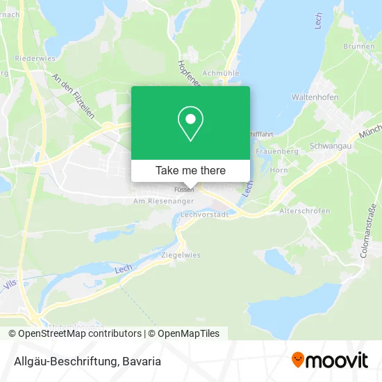 Карта Allgäu-Beschriftung