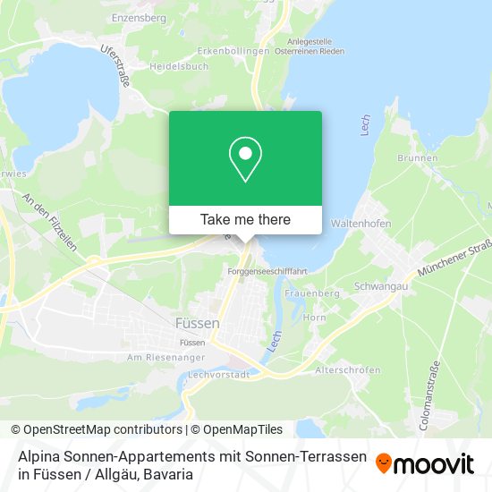 Alpina Sonnen-Appartements mit Sonnen-Terrassen in Füssen / Allgäu map