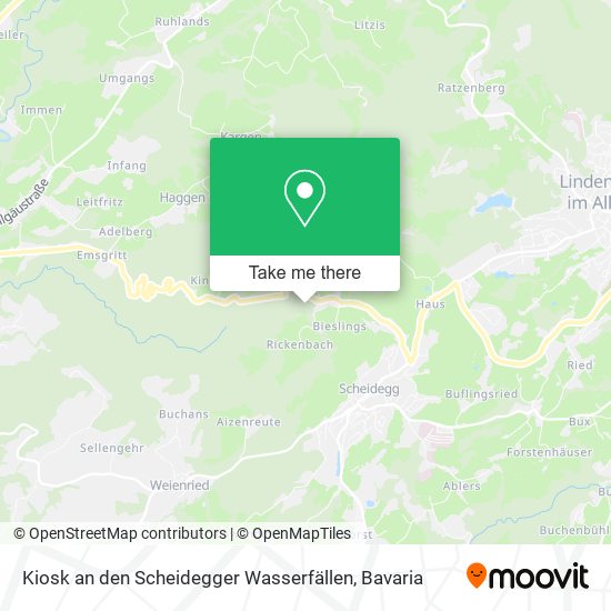 Kiosk an den Scheidegger Wasserfällen map