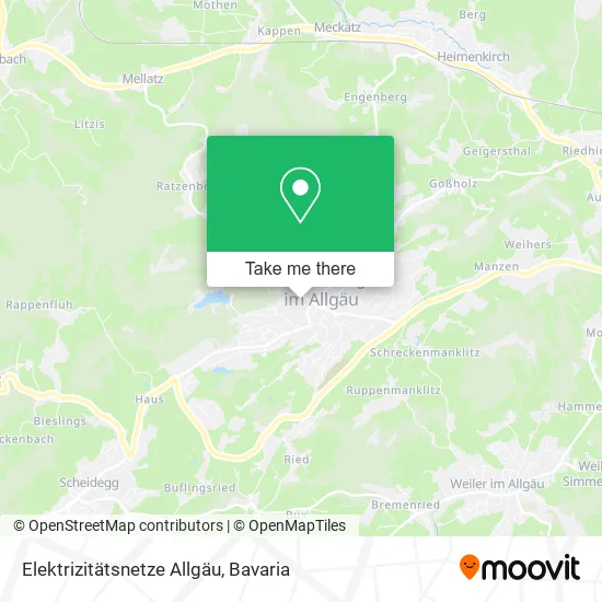 Карта Elektrizitätsnetze Allgäu